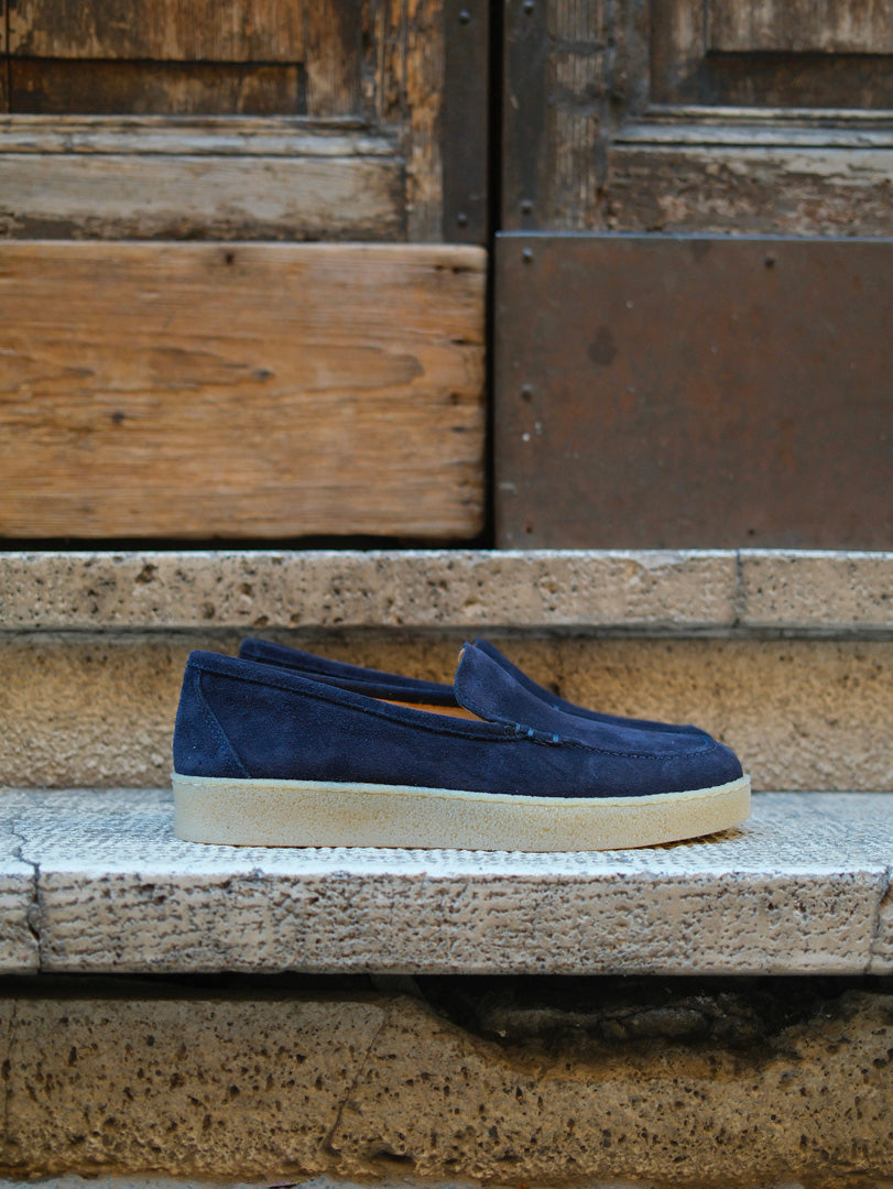 Manebì Suede Traveler Loafers Hamptons Patriot Blue