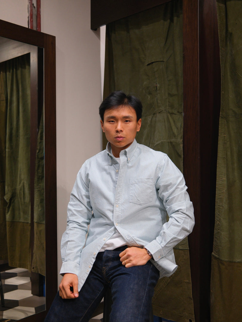 Gaffi & Co. Camicia Oxford Riga Verde SH101