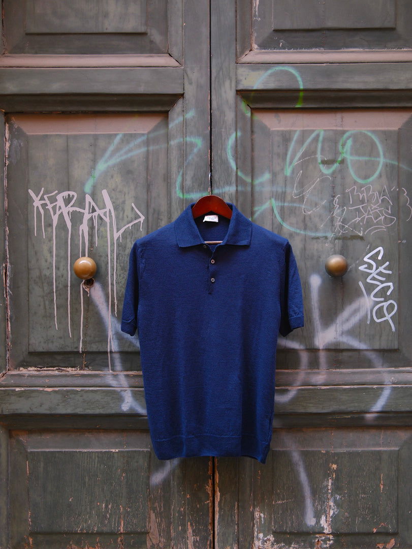 Gallia Knit Project Polo Kurt Lino/Cotone Blu