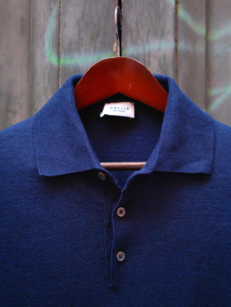 Gallia Knit Project Polo Kurt Lino/Cotone Blu