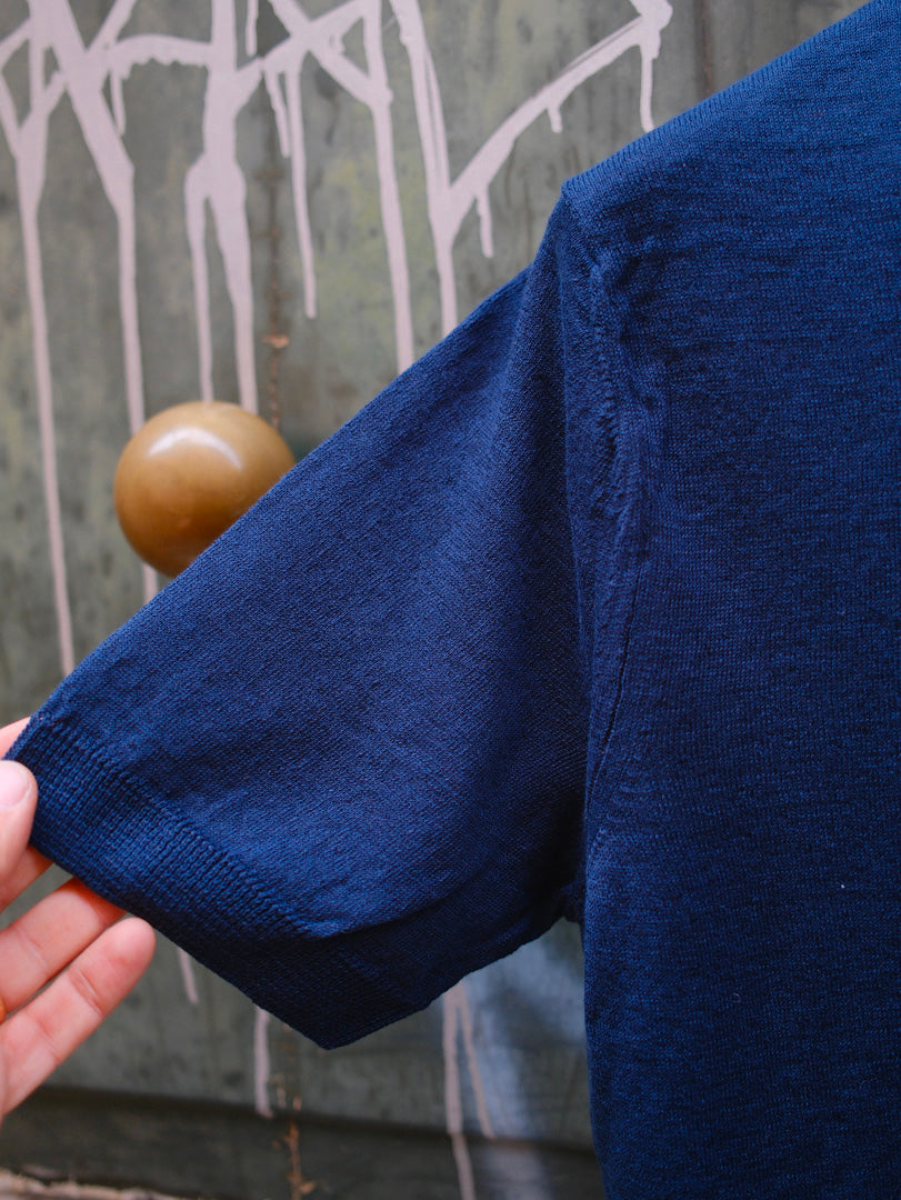 Gallia Knit Project Polo Kurt Lino/Cotone Blu
