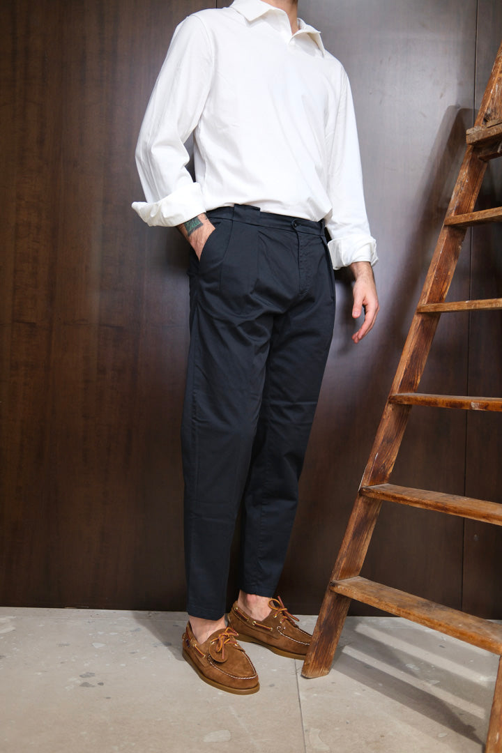 Gaffi & Co. Pantalone Osaka Pence Poepline Navy