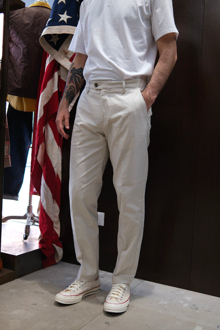 Gaffi & Co. Pantalone Cesare Lino/Cotone Panna