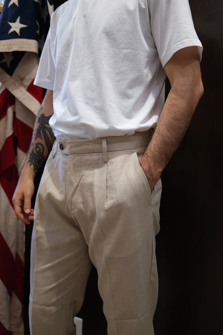 Gaffi & Co. Pantalone Dante Lino Sabbia