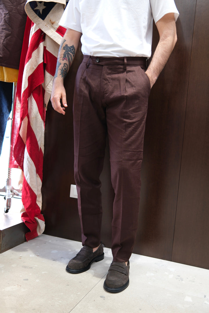Gaffi & Co. Pantalone Dante Lino Moro