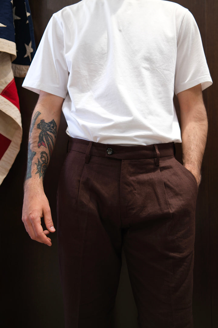 Gaffi & Co. Pantalone Dante Lino Moro