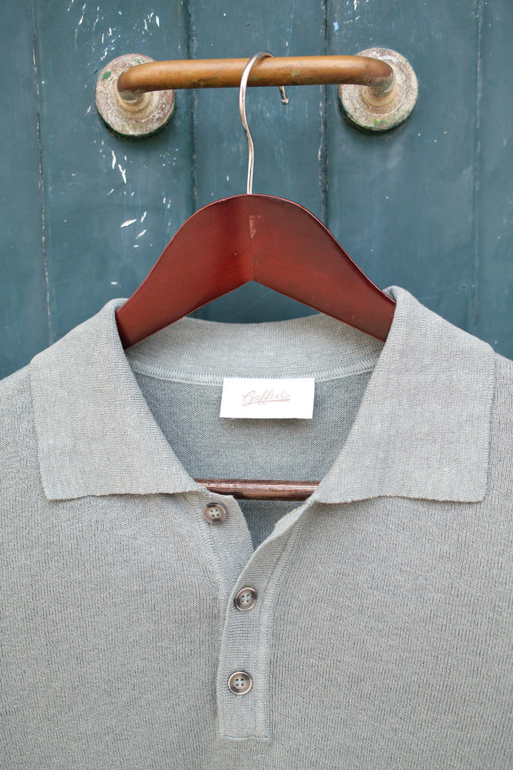 Gaffi & Co. Polo Bottoni Lino/Cotone Alga