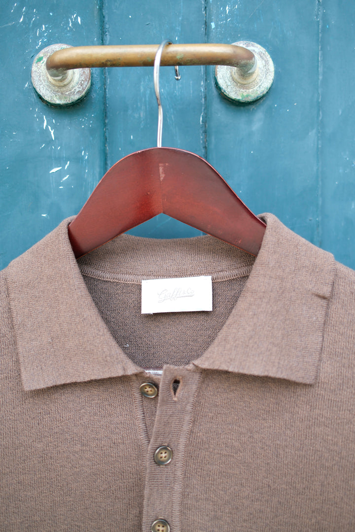 Gaffi & Co. Polo Bottoni Lino/Cotone Marrone