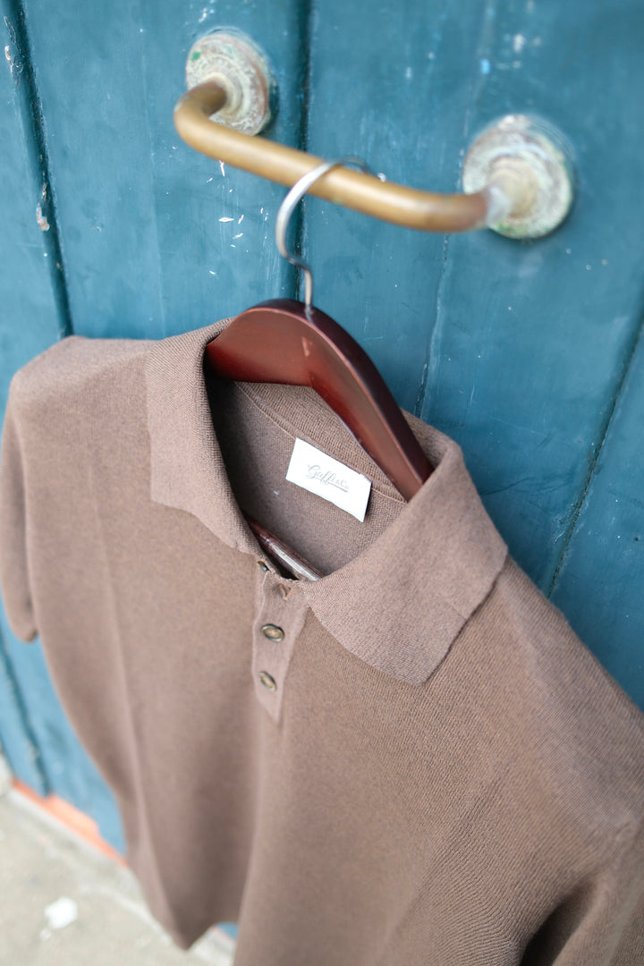 Gaffi & Co. Polo Bottoni Lino/Cotone Marrone