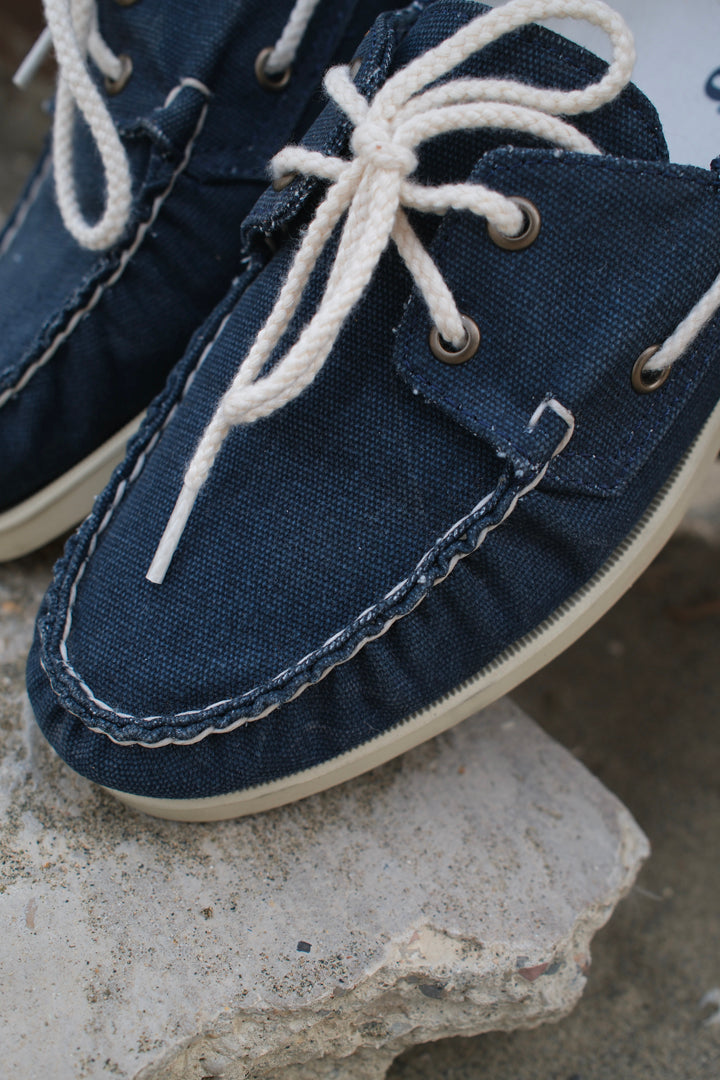 Sebago Portland 140oz Washed Canvas Navy
