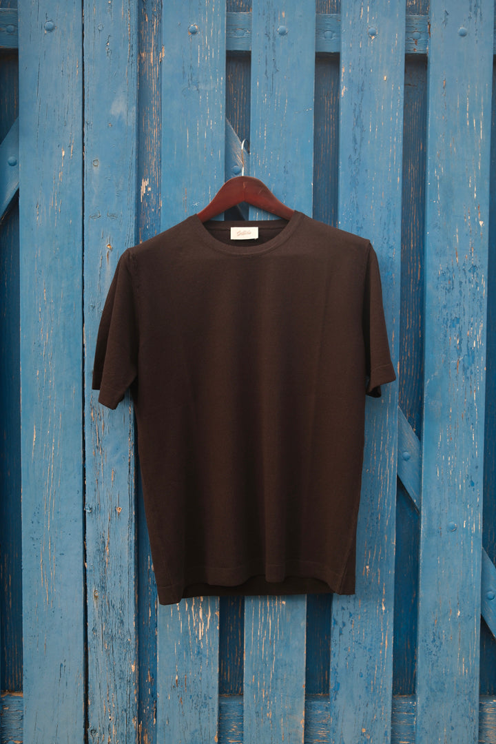 Gaffi & Co. T-Shirt Girocollo Cotone Crepe Moro