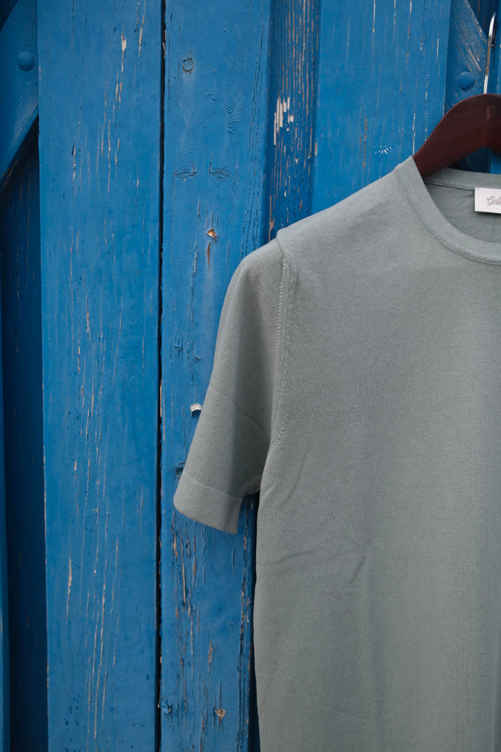 Gaffi & Co. T-Shirt Girocollo Cotone Crepe Alga