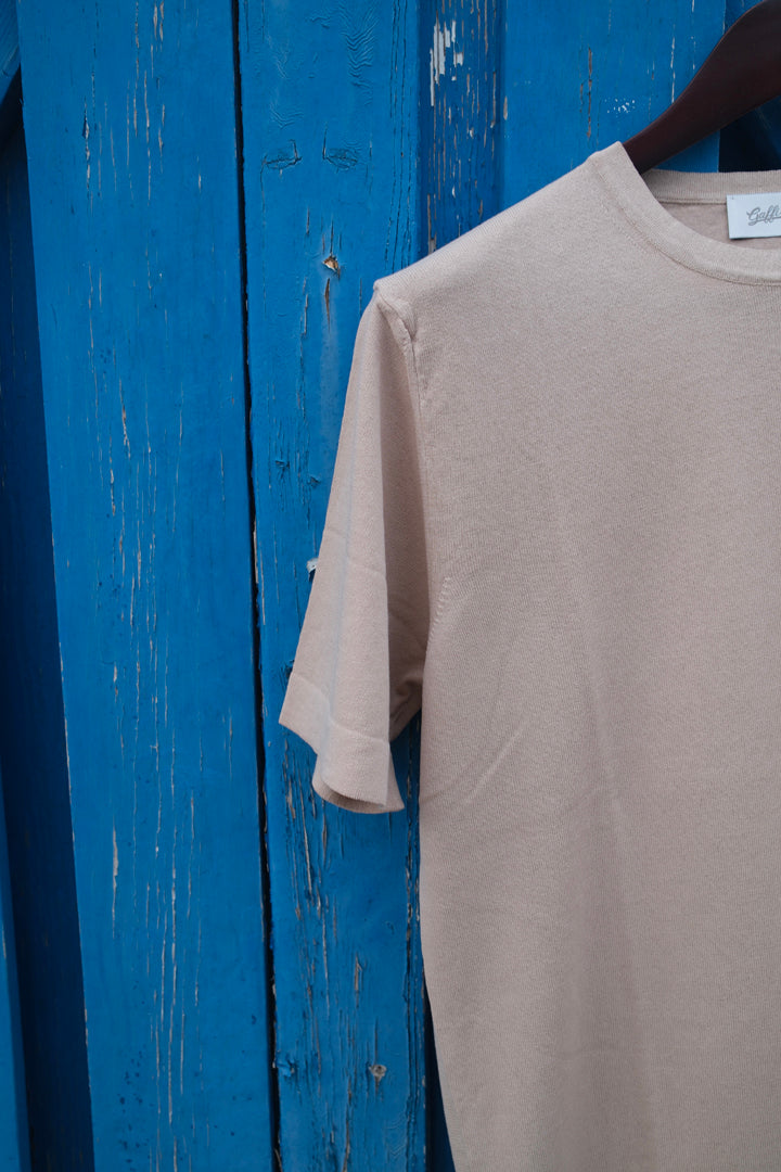 Gaffi & Co. T-Shirt Girocollo Cotone Crepe Sabbia
