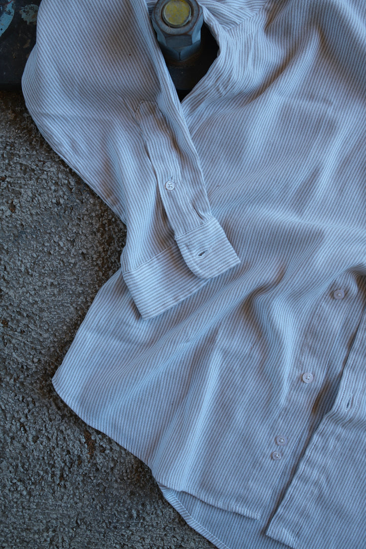 Gaffi & Co. Camicia Lino & Cotone Riga Sabbia