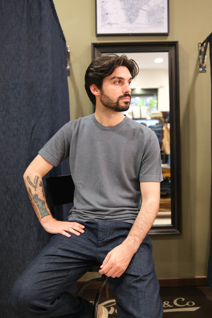Gaffi & Co. T-Shirt Lino/Cot Piombo