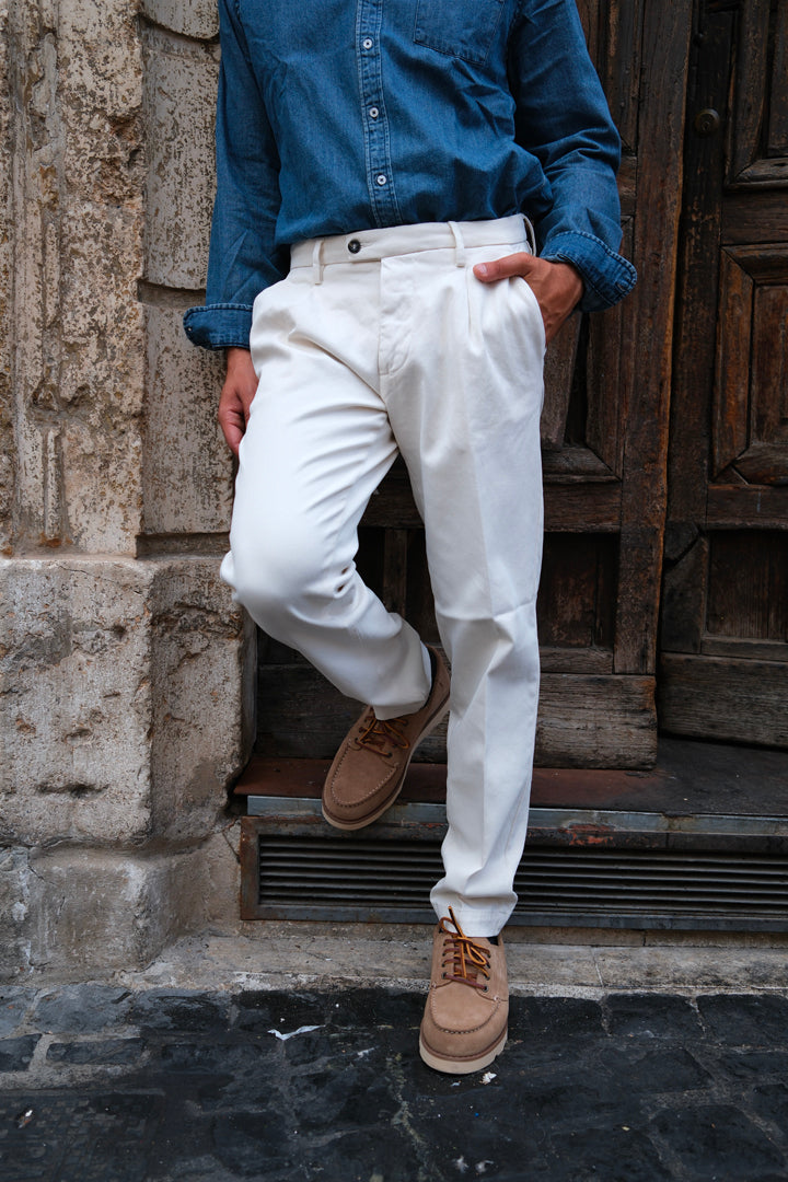 Gaffi & Co. Pantalone Dante Cotone Panna