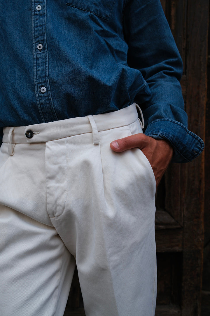 Gaffi & Co. Pantalone Dante Cotone Panna