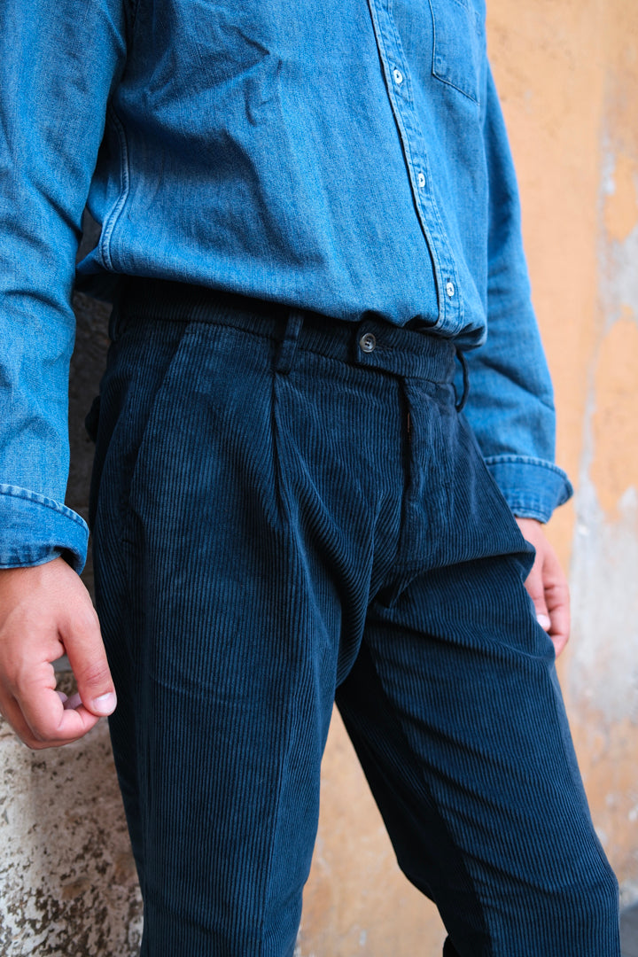 Gaffi & Co. Pantalone Dante Velluto Navy