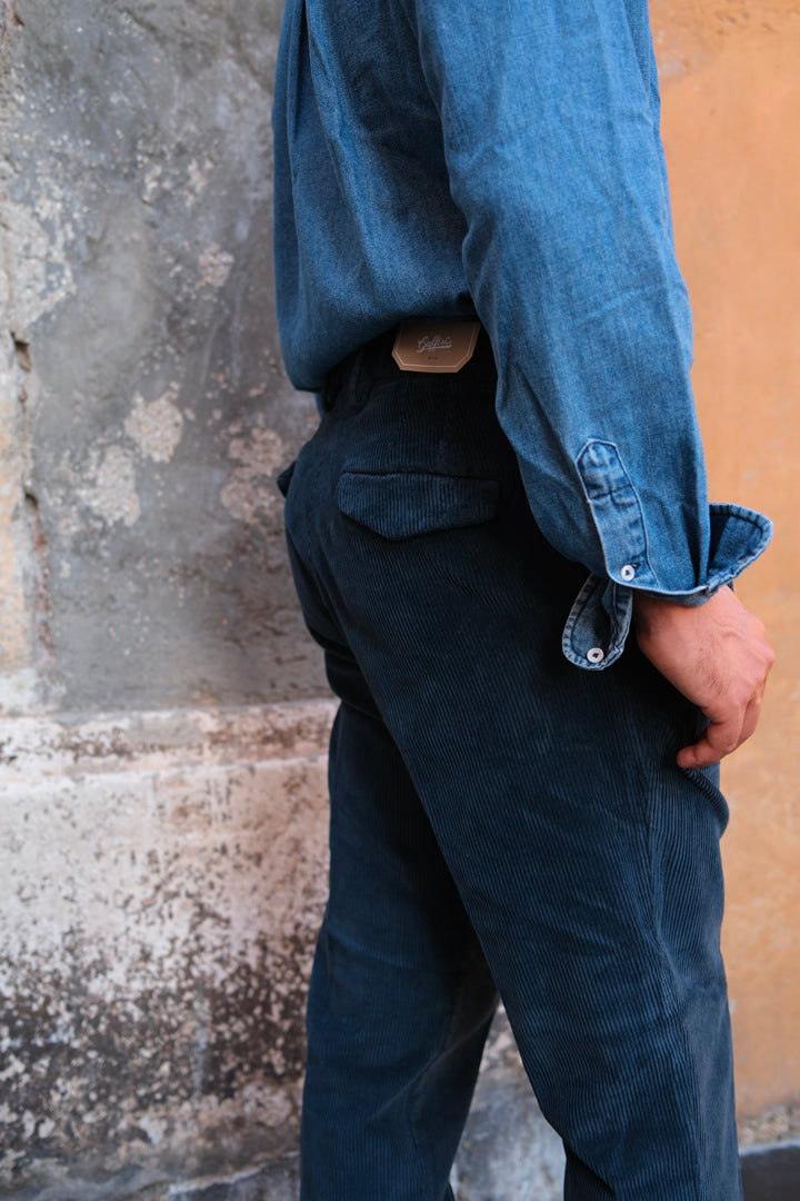 Gaffi & Co. Pantalone Dante Velluto Navy