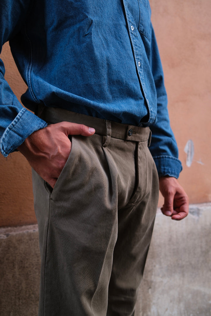 Gaffi & Co. Pantalone Dante Cotone Verde Muschio