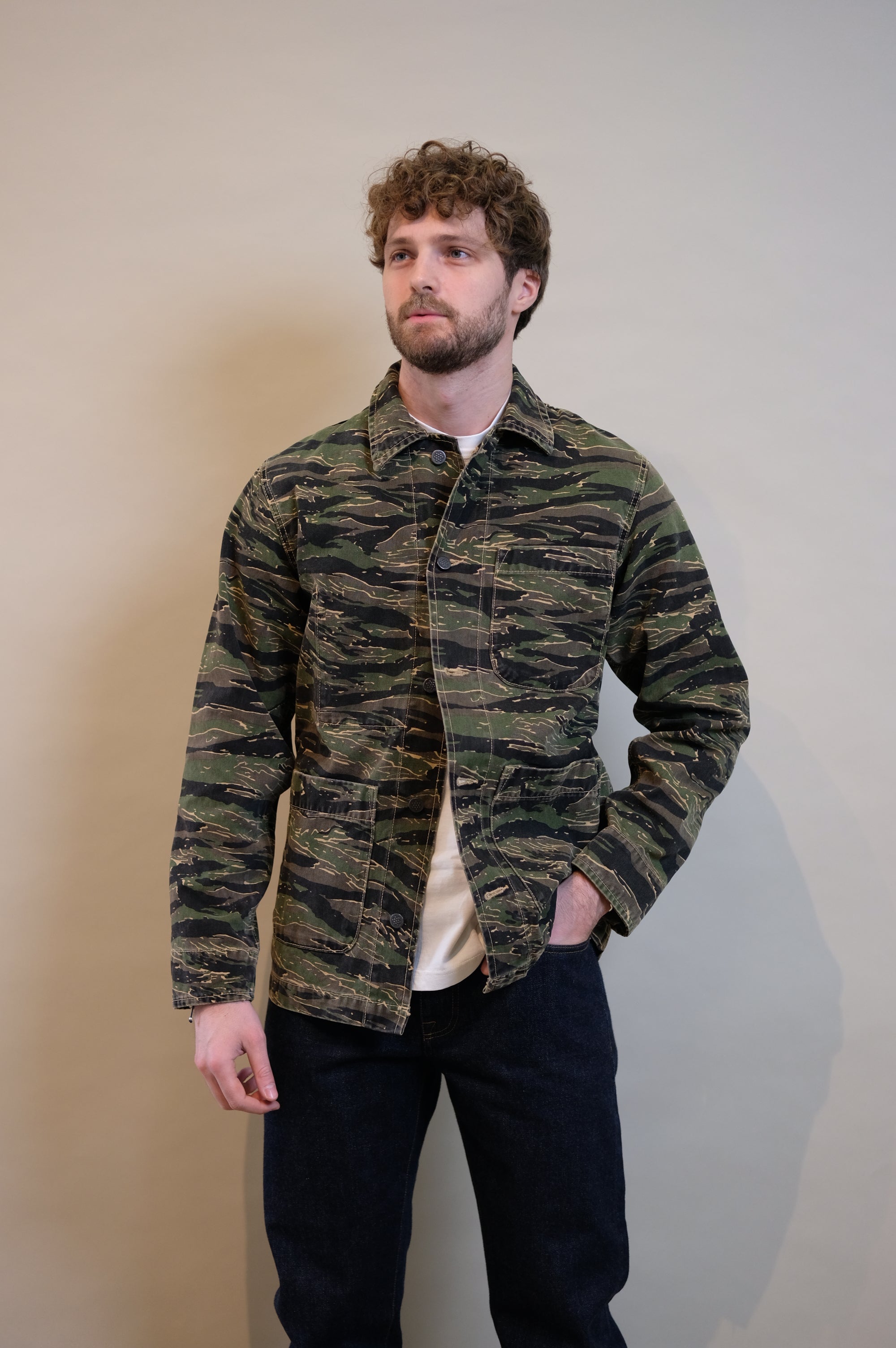 Chesapeake's Work Jacket Canvas St. Malo Tiger Stripe