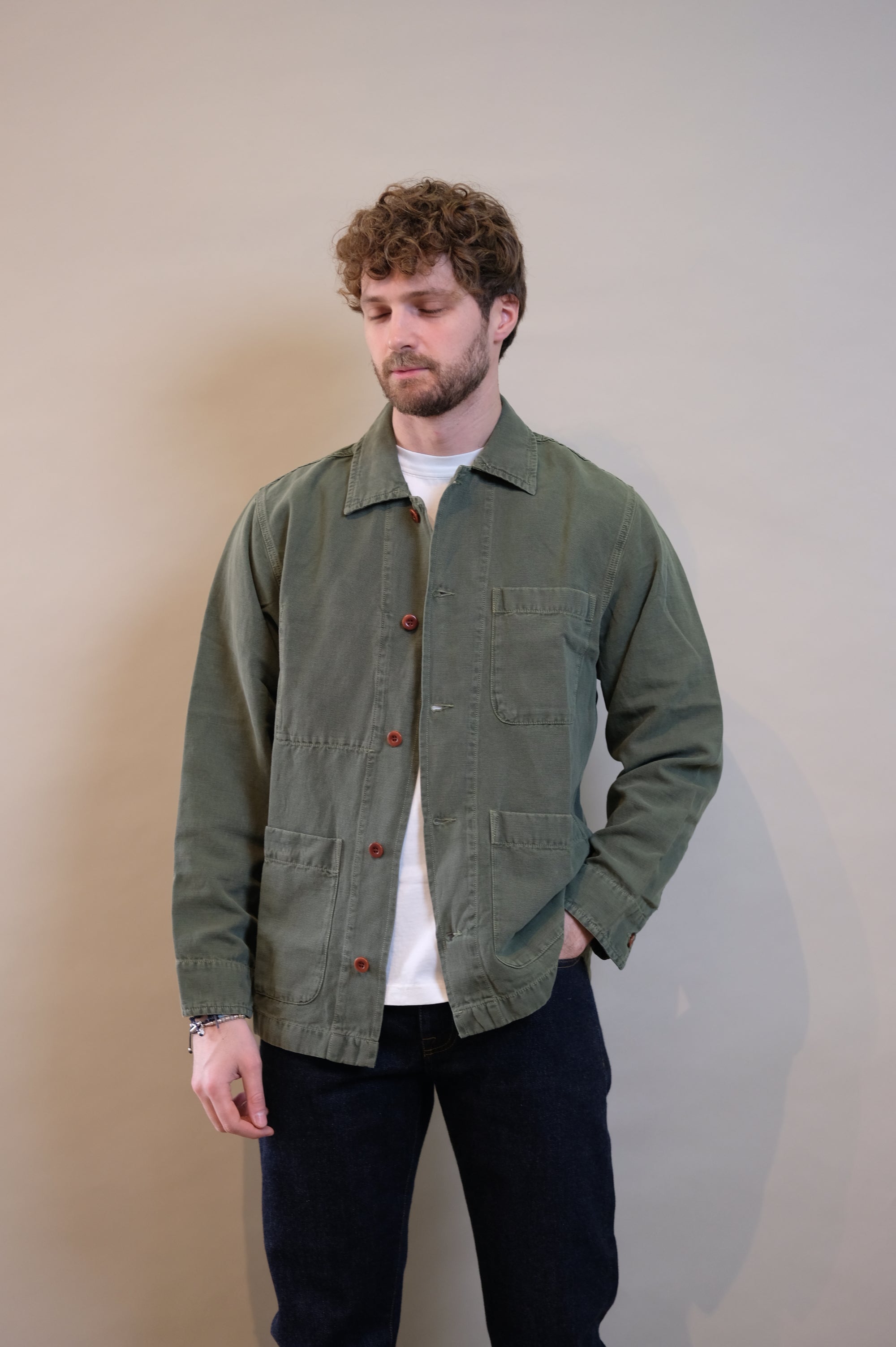 Chesapeake's Work Jacket Linen St.Malo Military Green