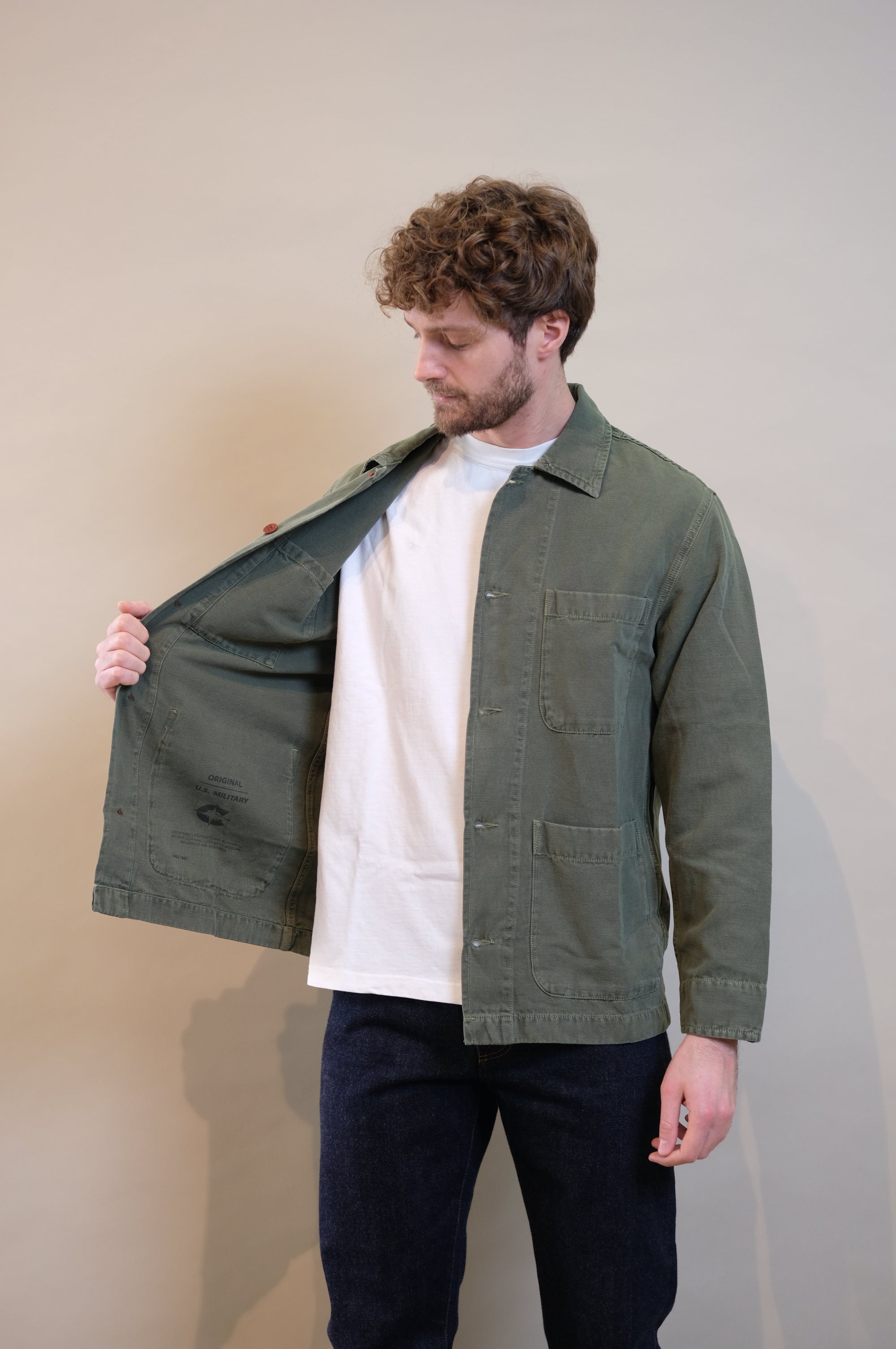 Chesapeake's Work Jacket Linen St.Malo Military Green