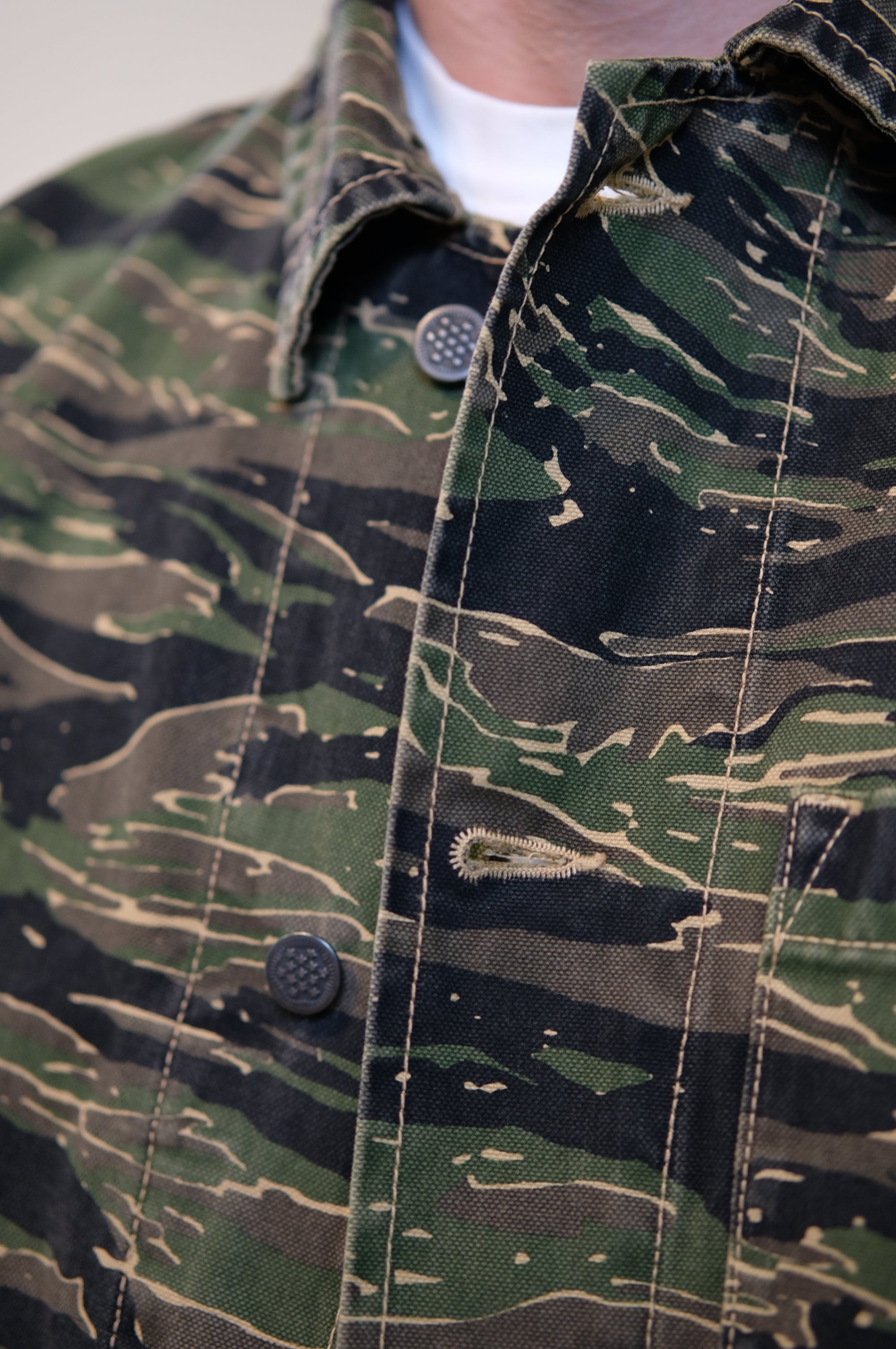 Chesapeake's Work Jacket Canvas St. Malo Tiger Stripe