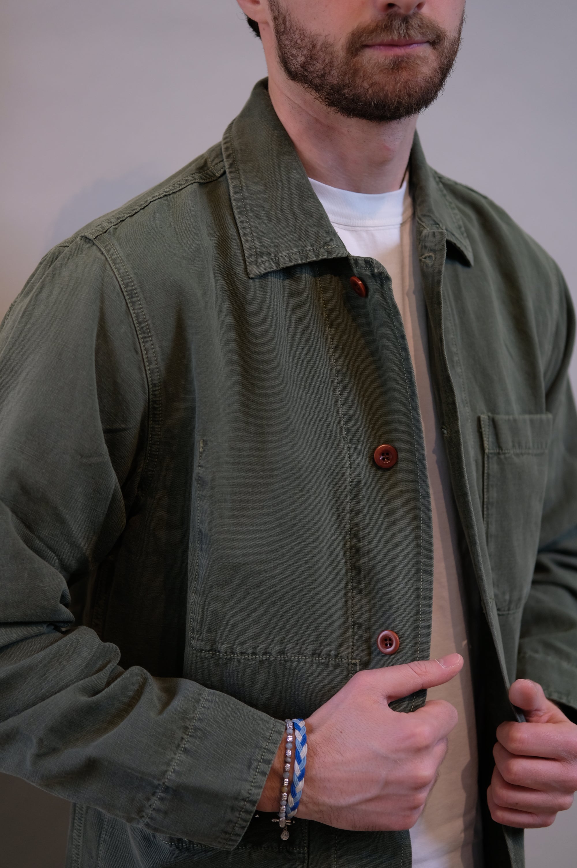 Chesapeake's Work Jacket Linen St.Malo Military Green