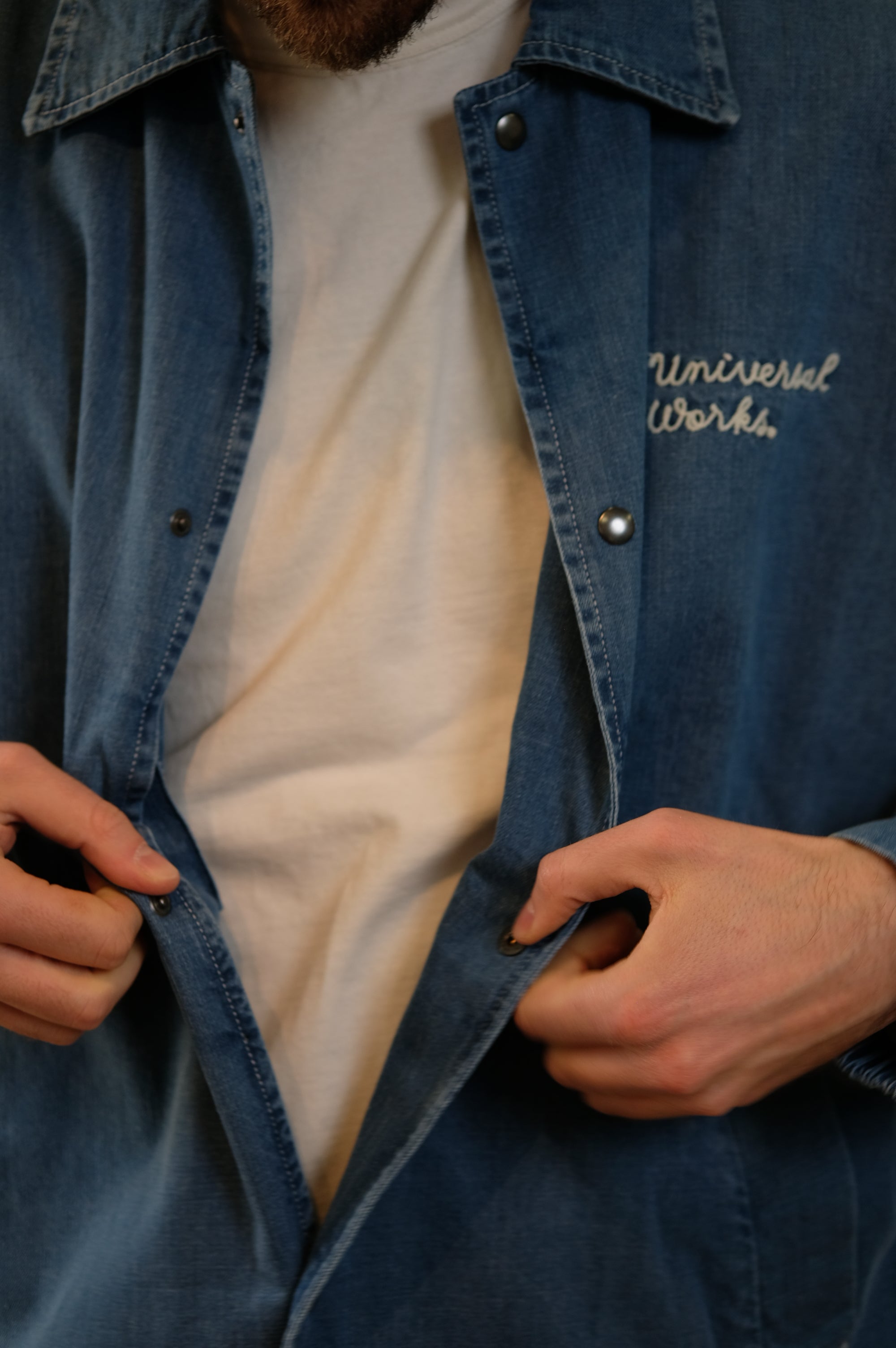Universal Works Head Coach Jacket Washed Indigo