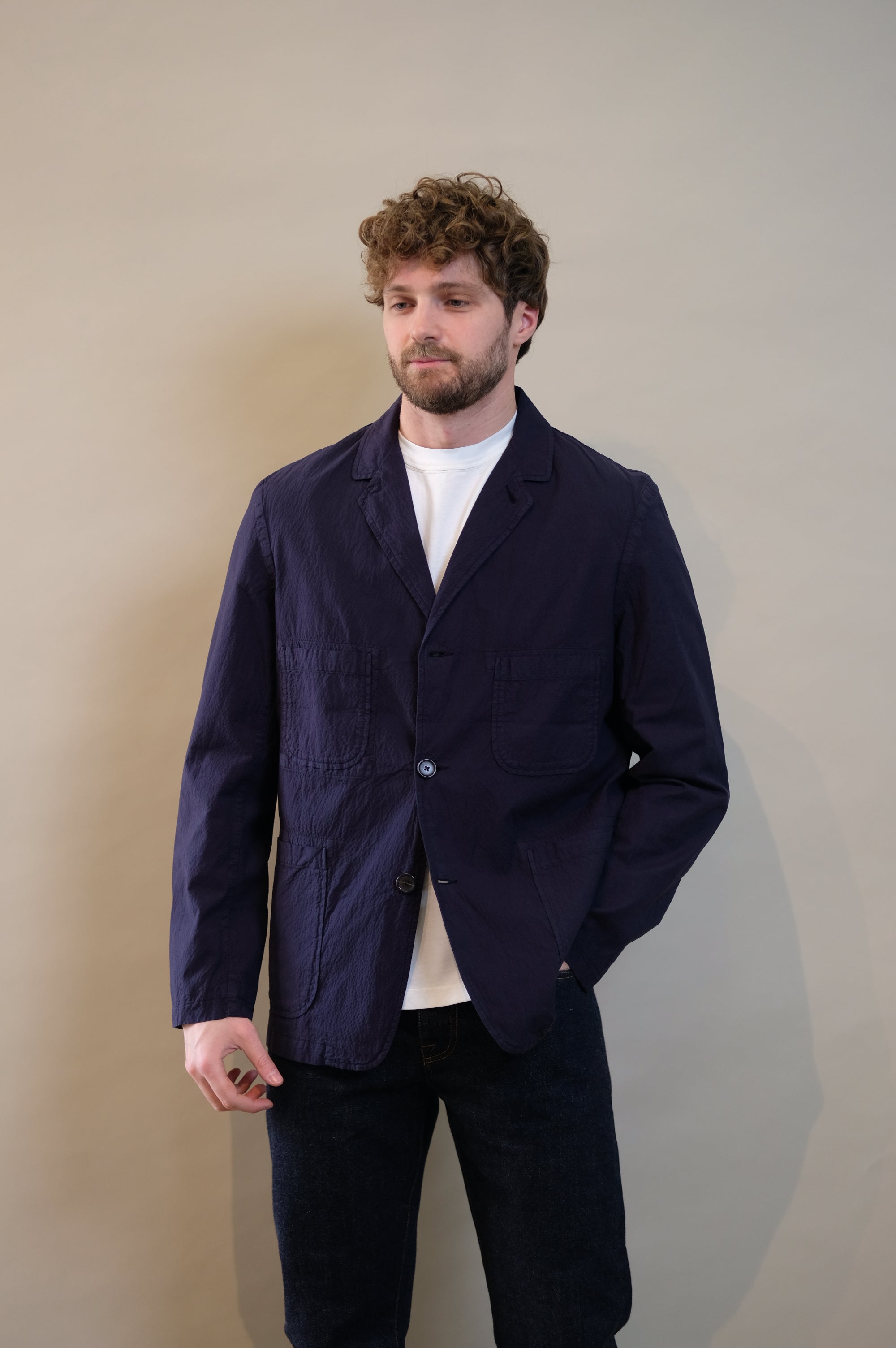 Universal Works Five Pocket Jacket Navy