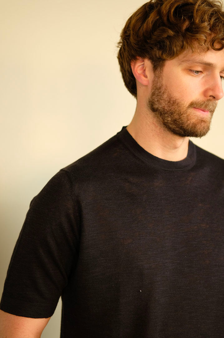 Gaffi & Co. T-Shirt Lavandou Lino/Cot. Nero  2151