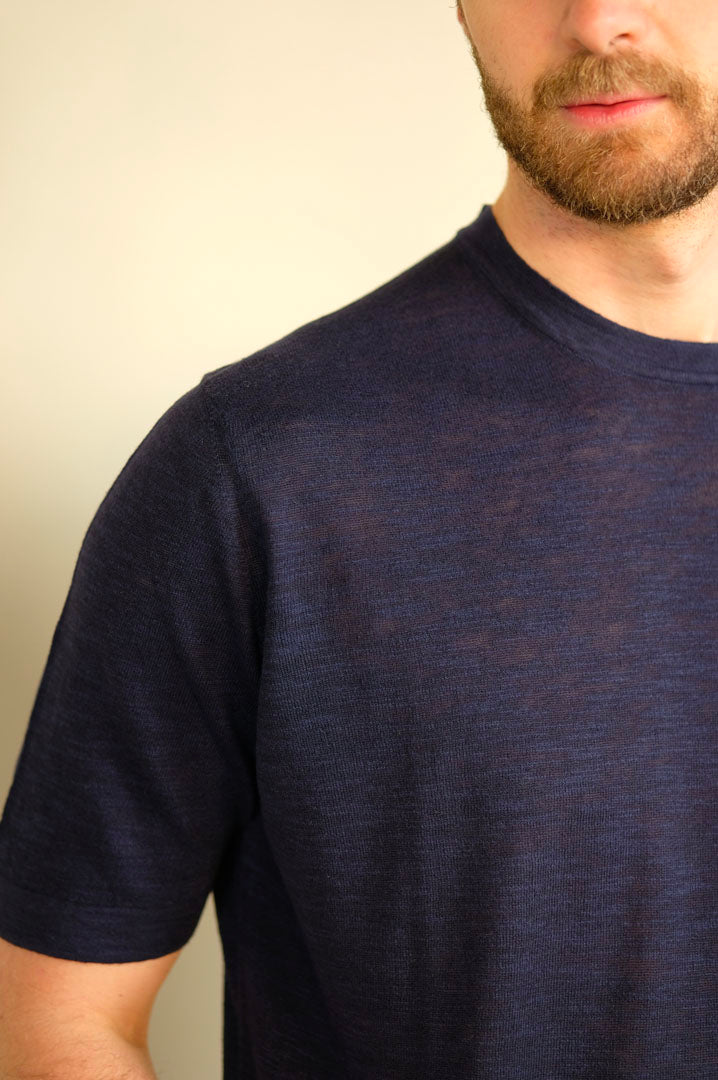 Gaffi & Co. T-Shirt Lavandou Lino/Cot. Blu  2151