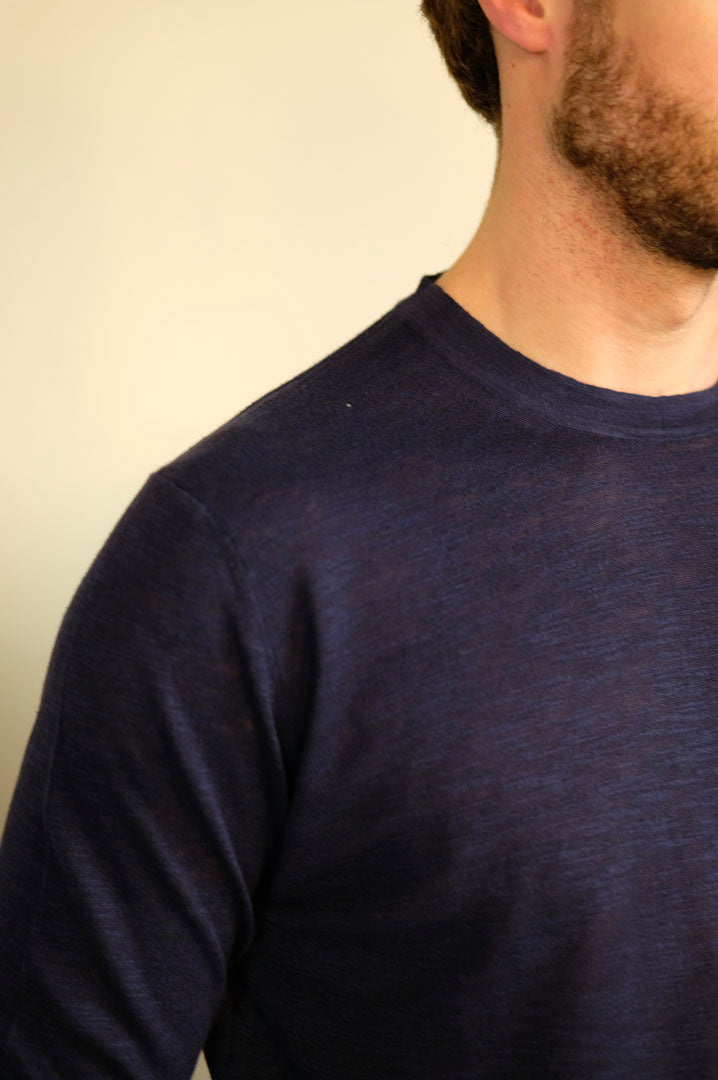 Gaffi & Co. T-Shirt Lavandou M/L Lino/Cot. Blu 2150