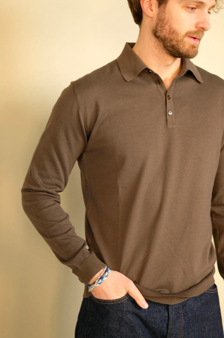 Gaffi & Co. Polo Bottoni M/L 0858 Caffè