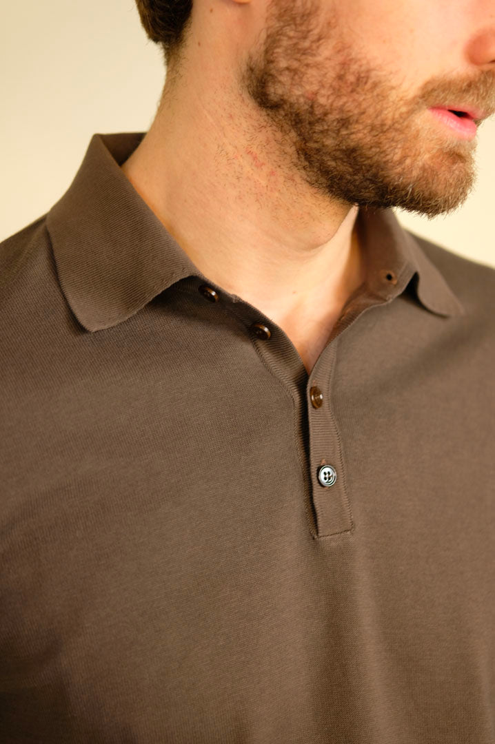 Gaffi & Co. Polo Bottoni M/L 0858 Caffè