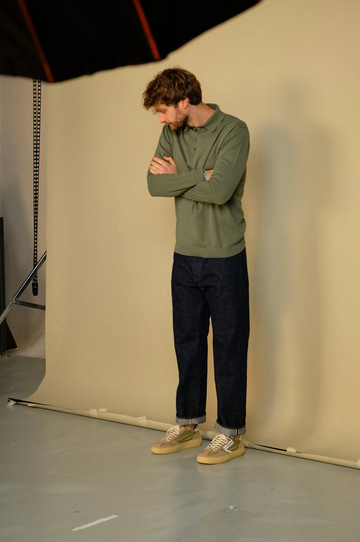 Gaffi & Co. Polo Bottoni M/L 0858 Oliva