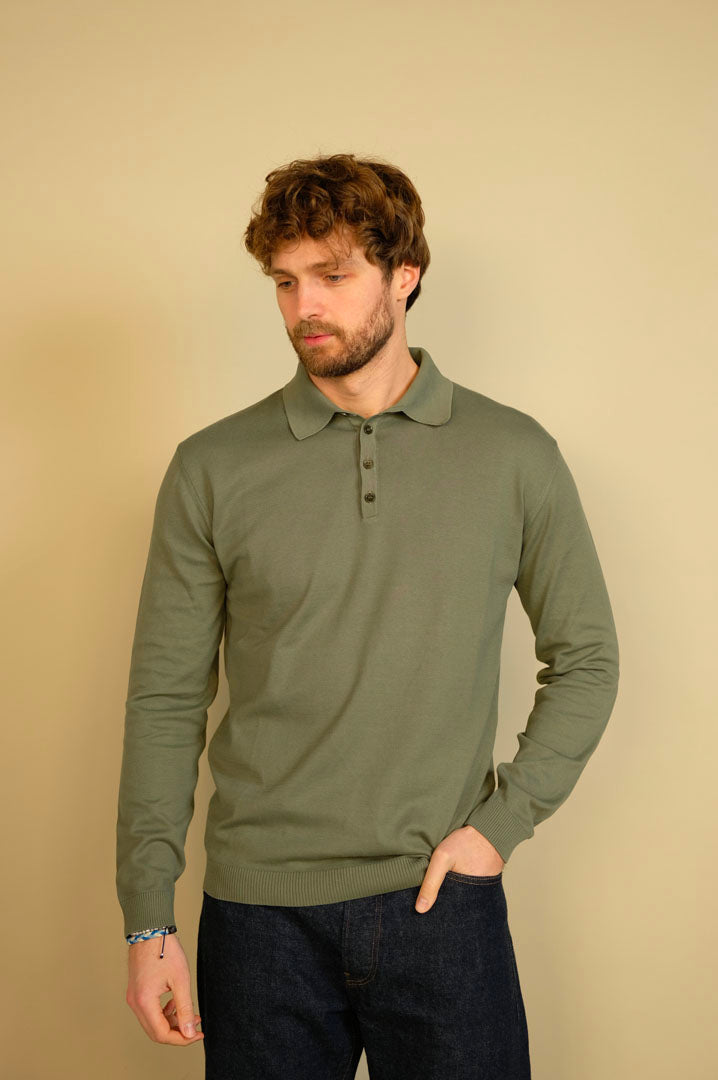 Gaffi & Co. Polo Bottoni M/L 0858 Oliva