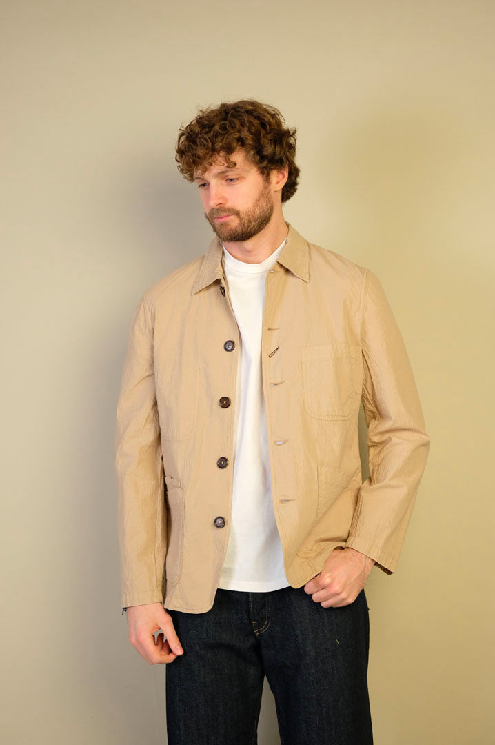 Universal Works Backers Jacket Seersucker II Sand