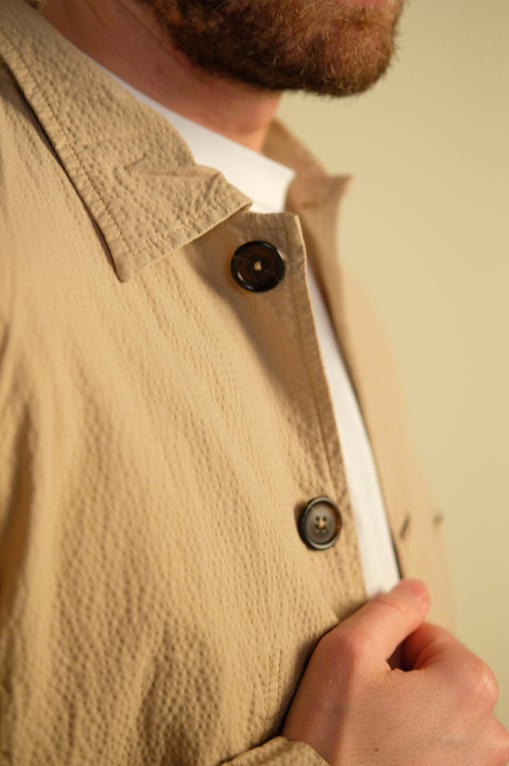 Universal Works Backers Jacket Seersucker II Sand