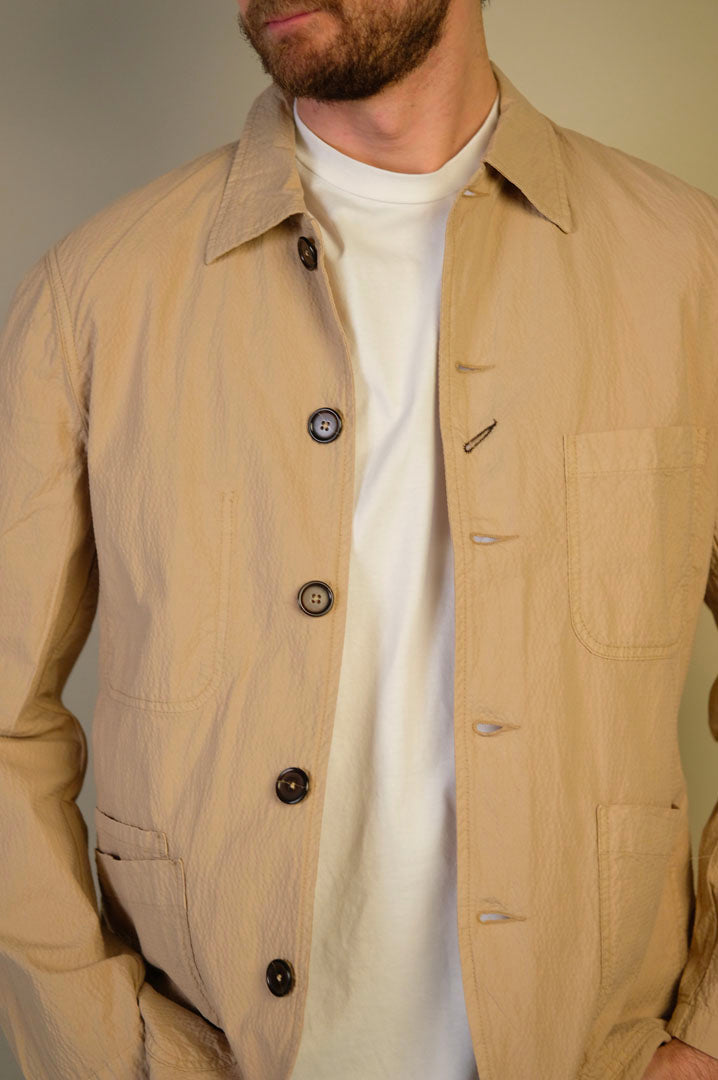 Universal Works Backers Jacket Seersucker II Sand