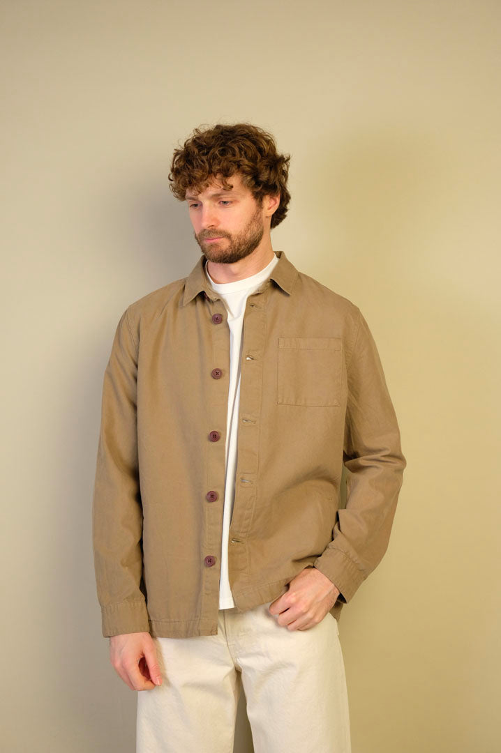 Barbour Washed Overshirt Bleached Olive