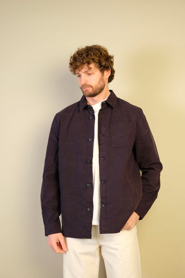 Barbour Washed Overshirt Bleached Navy