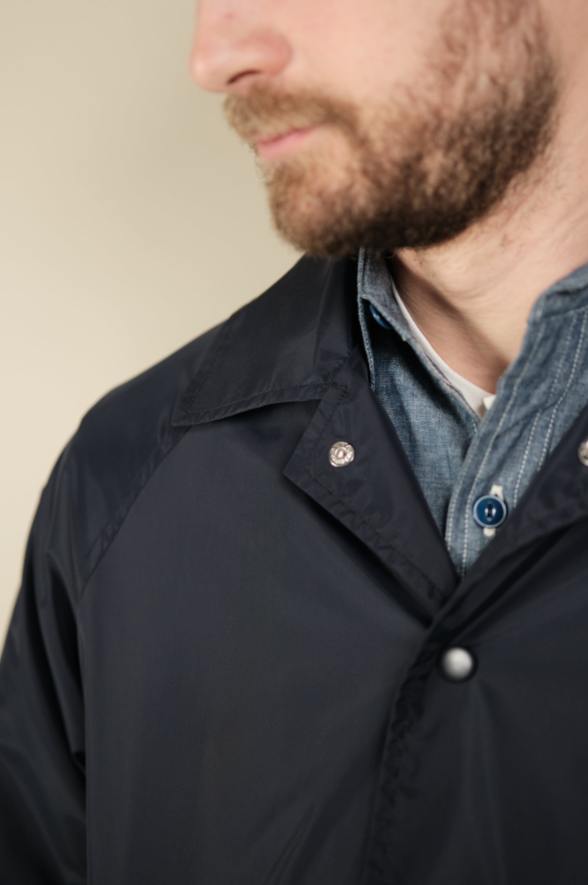 Fortela Nylon Coach Jacket LEO05 Indaco