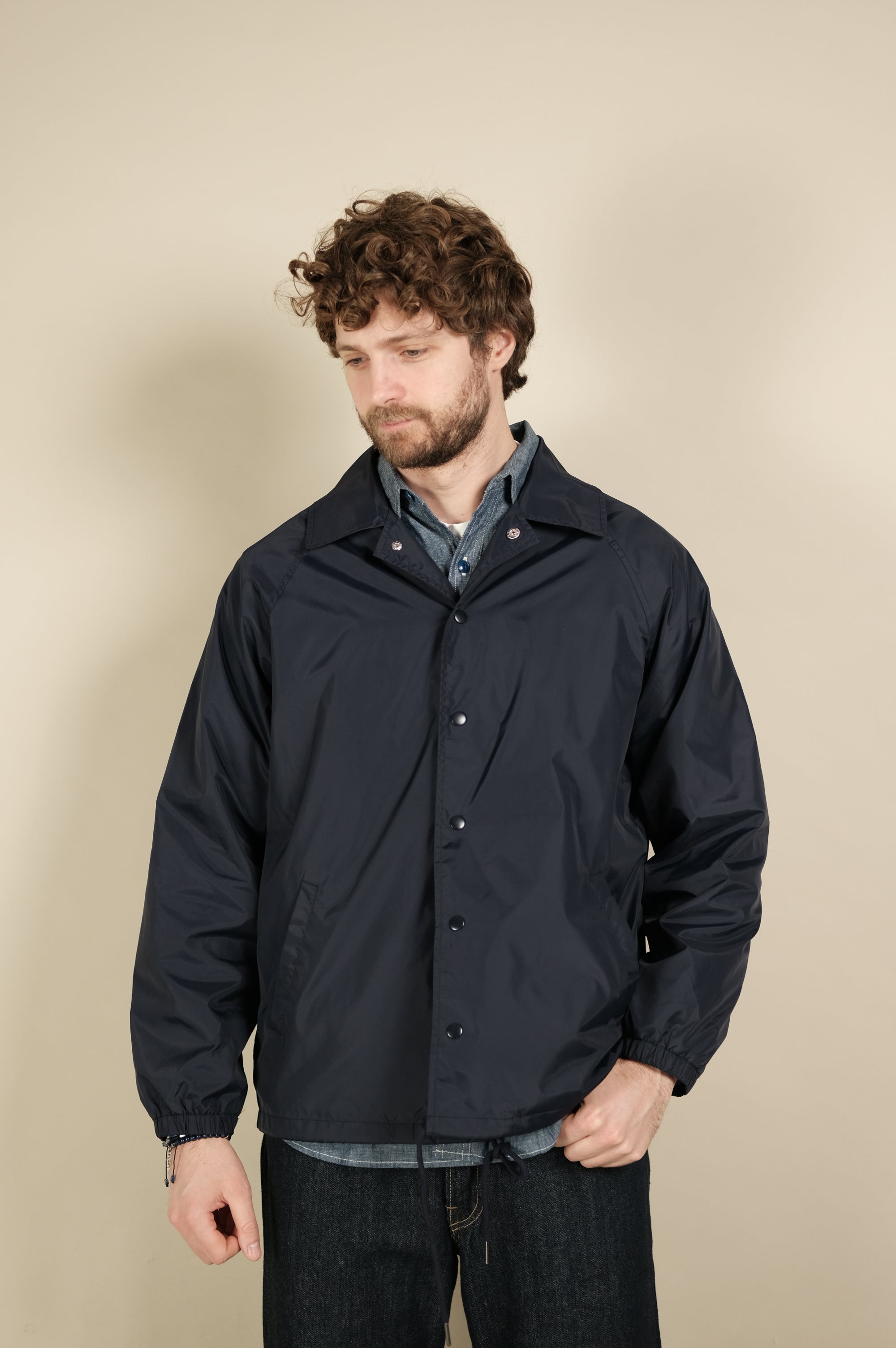 Fortela Nylon Coach Jacket LEO05 Indaco