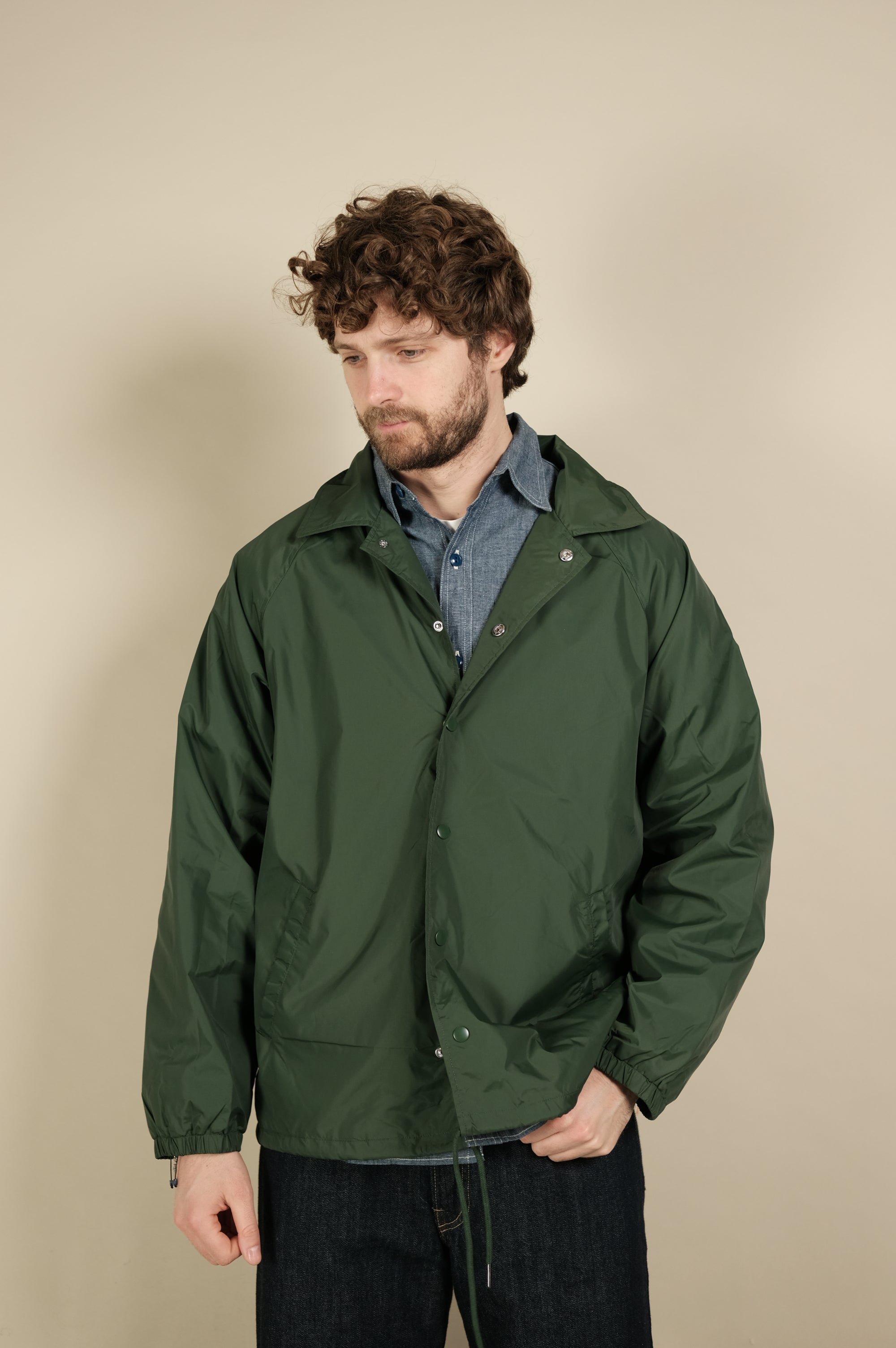 Fortela Nylon Coach Jacket LEO05 Green