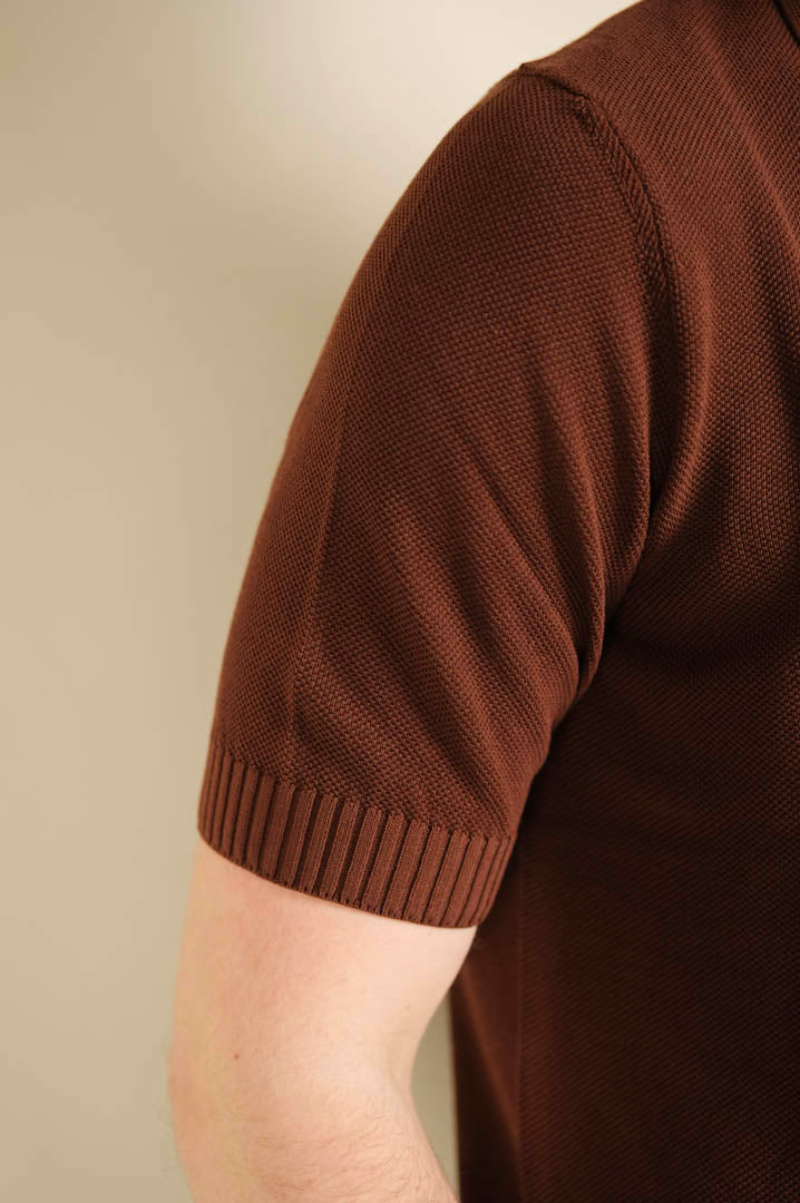 Gallia Knit Project Polo Piquet Ballard Caffè