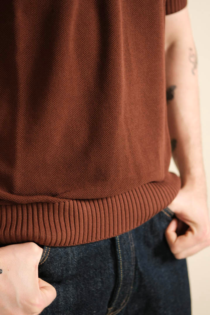 Gallia Knit Project Polo Piquet Ballard Caffè
