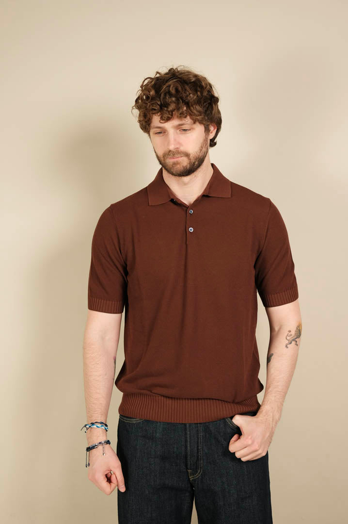 Gallia Knit Project Polo Piquet Ballard Caffè