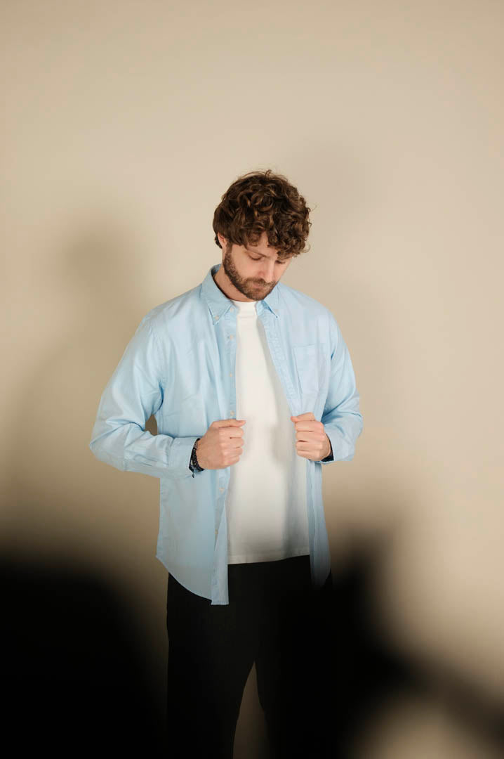 Gaffi & Co. Camicia Oxford Superlight Cielo